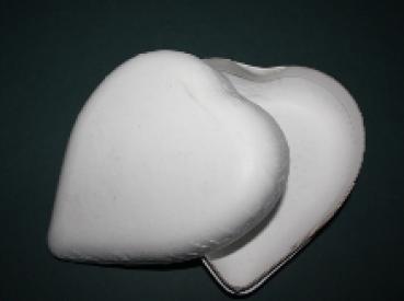 Papierdose Herzform, weiß, ca. 15 cm
