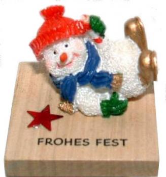 Schneemann mit Aufschrift
