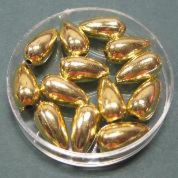 Wachsperlen - Tropfen, 13 x 7 mm, gold