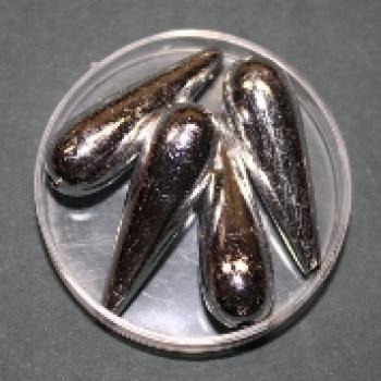 Wachsperlen - Tropfen, 30 x 10 mm, silber