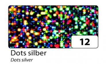 Holografische Folie, 40cmx1m 1 Rolle Dots in silber, selbstklebend