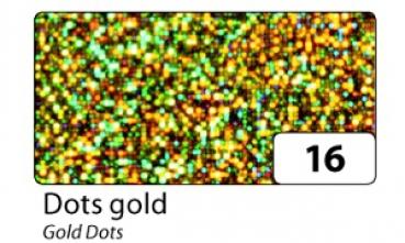 Holo Folie, Dots Gold, selbstklebend, 40cm x 1m