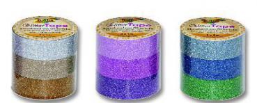 Glitter Tape, Klebeband, silber, hellgold, gold