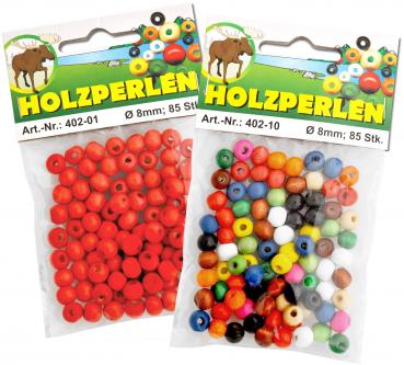 Preview: Holzperlen, Orange, 10mm