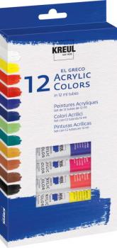 El Greco Acrylfarben-Set, 12 x 12 ml Tuben