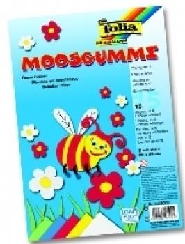 Moosgummi-Set 2 mm, 15 Blatt, 5farbig sortiert