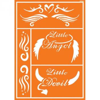 JAVANA Textil-Schablone Little Angel & Devil