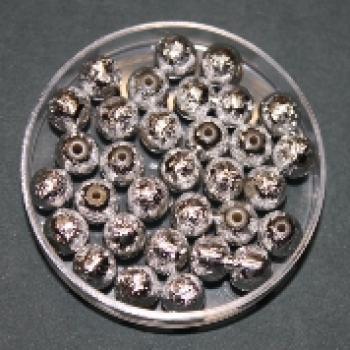 Wachsperlen rustikal, 6 mm, silber