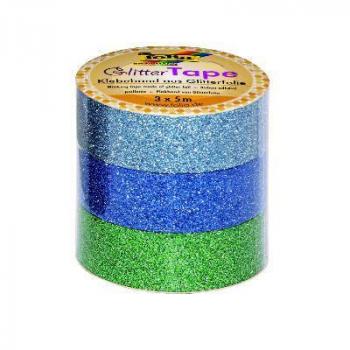 Glitter Tape, hellblau, dunkelblau, grün