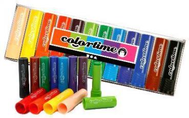 Colortime Wachsmal-Stick sortiert, 12 Farben