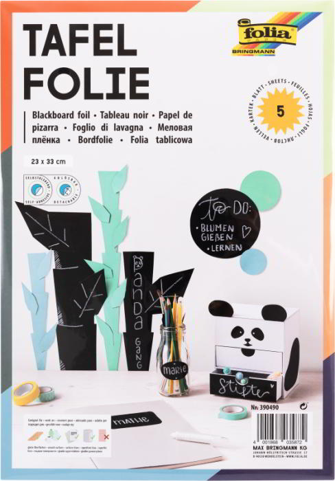 Selbstklebende, individuell zuschneidbare Tafelfolie von Folia