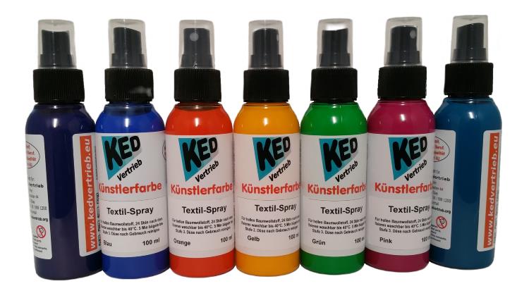 Textilspray aus unserer KED-Künstlerfarben-Serie