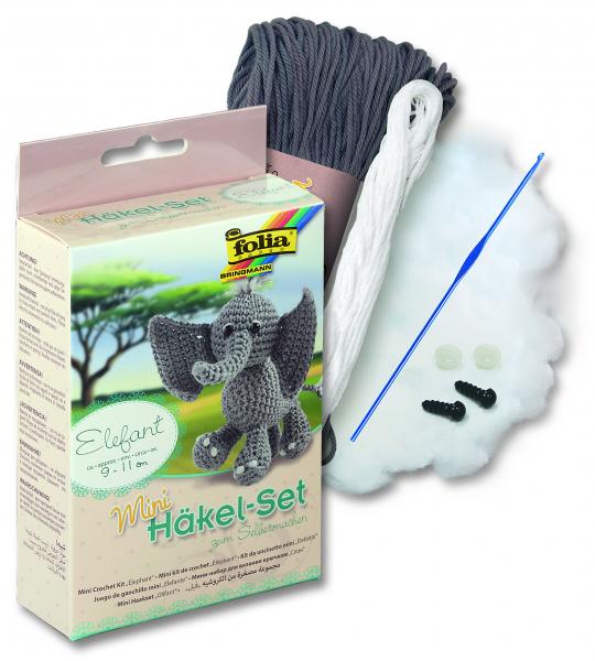 Mini Häkel-Set Elefant, 9 cm