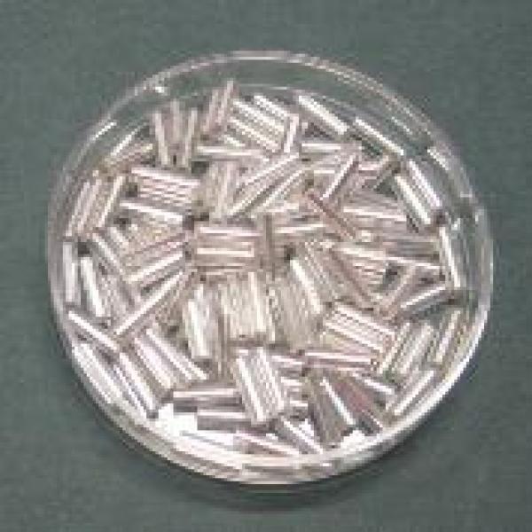 Stiftperlen - Tubes, 7,5 x 2,5 mm, silber