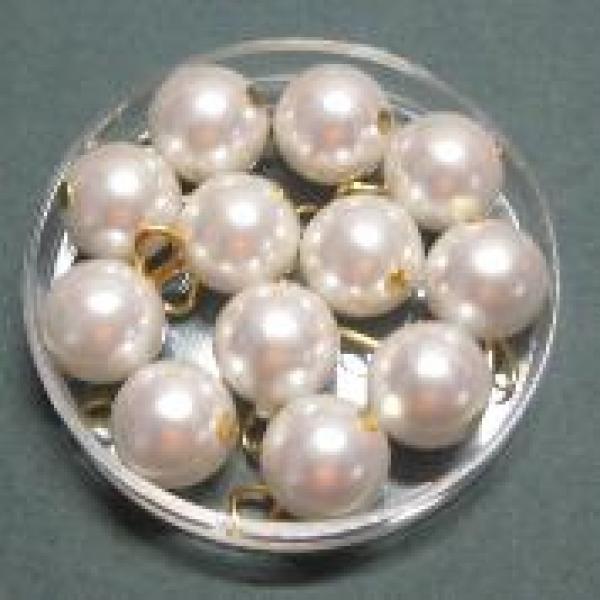 Perlen mit Öse, 10 mm, weiss