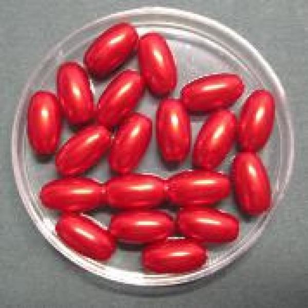 Wachsperlen oval 6 x 14 mm Großpackung, rot, ca. 500 g