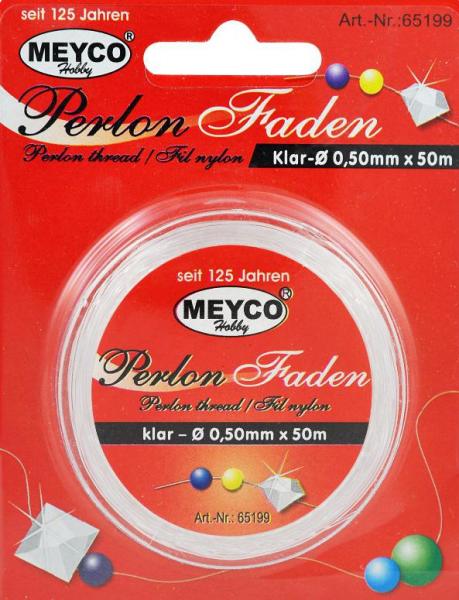 Perlon Faden, klar, 0,50mmx50m
