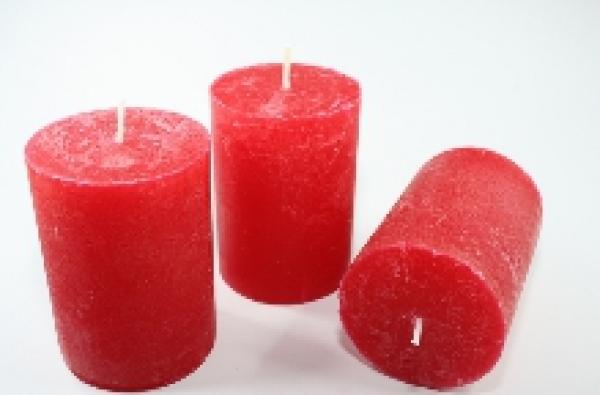 Kerzen, 4er Set, rot