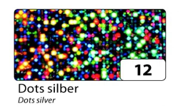 Holo Folie, Dots Silber, selbstklebend, 40cm x 1m