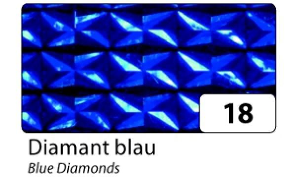 Holographische Folie, selbstklebend, Diamant Blau