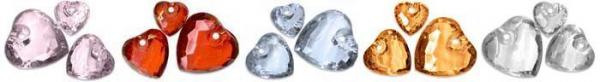 Acryl-Diamant-Herzen-Set