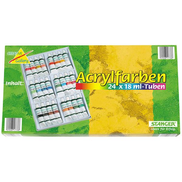 Künstler-Acrylfarben-Set, 24 x 18 ml Tuben