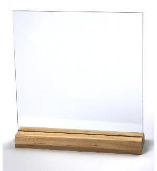 Glasplatte mit Halter, 7,5 x 7,5 cm