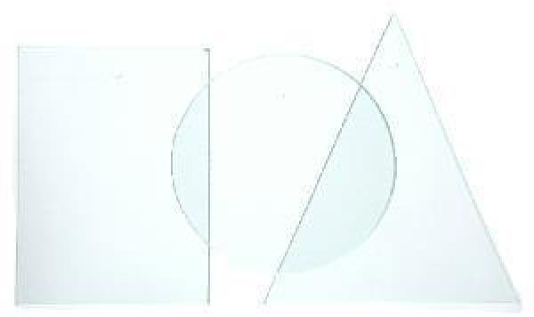 Glasplatten, rechteckig, 8 x 6 cm, mit Loch