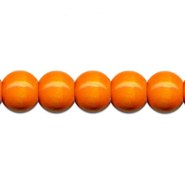 Holzperlen, Orange, 10mm
