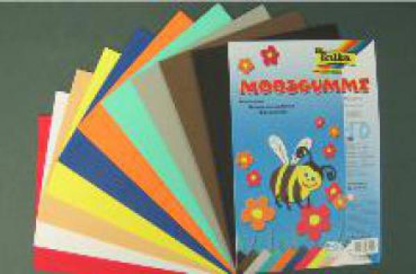 Moosgummi-Set 2 mm, 10 Bogen in Einzelfarben