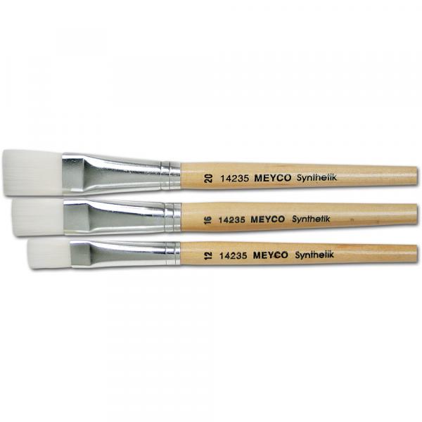 Synthetikpinsel - flach, 3er Set