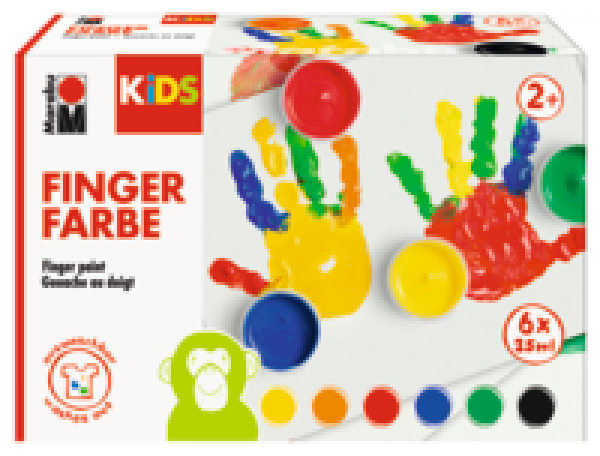Marabu Kids Fingerfarben 6er Set, je 35 ml