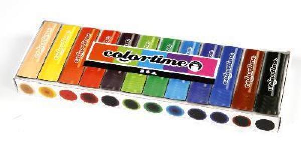 Colortime Wachsmal-Stick sortiert, 12 Farben