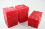 Kerzen, 4er Set, rot, eckig